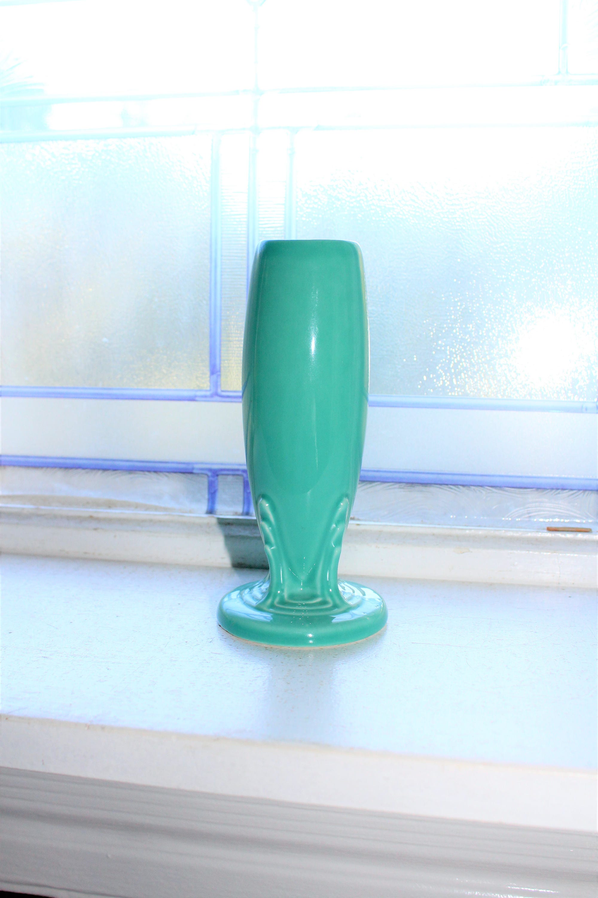 Vintage Fiesta Bud Vase Turquoise Homer Laughlin Co Fiestaware