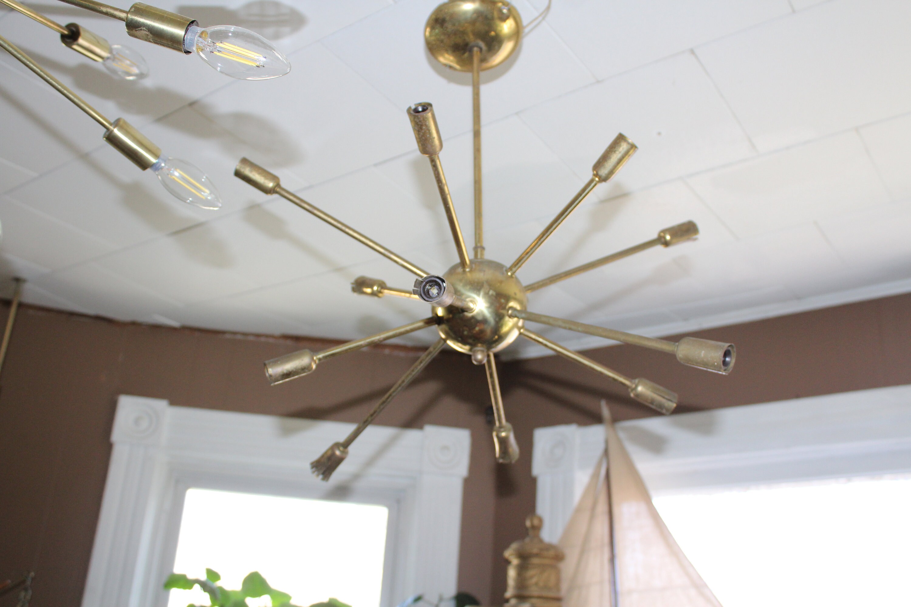 1950s Mid Century Modern Atomic Sputnik Ceiling Light Chandelier