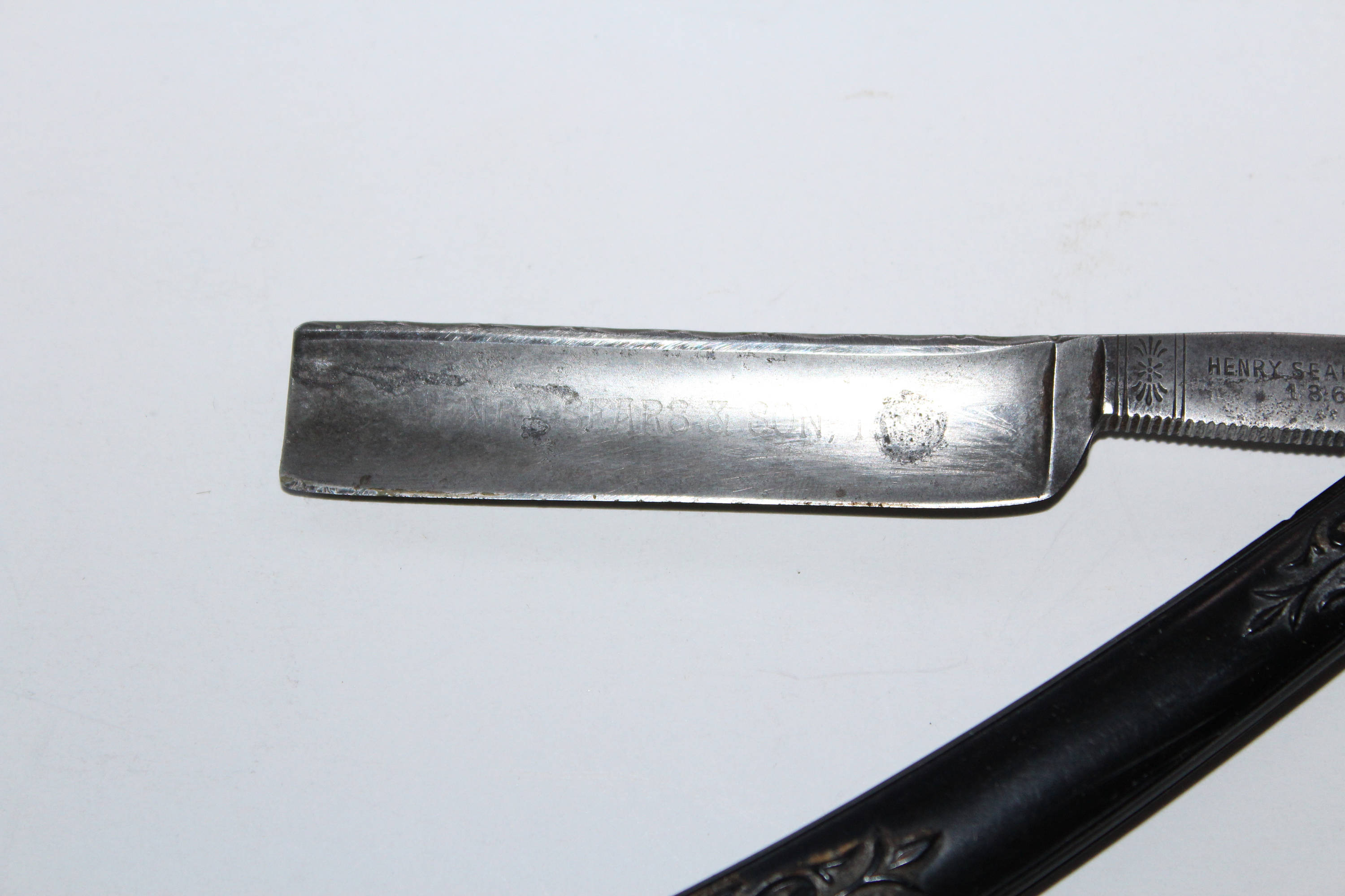 Antique Straight Razor Henry Sears & Son Ornate Handle