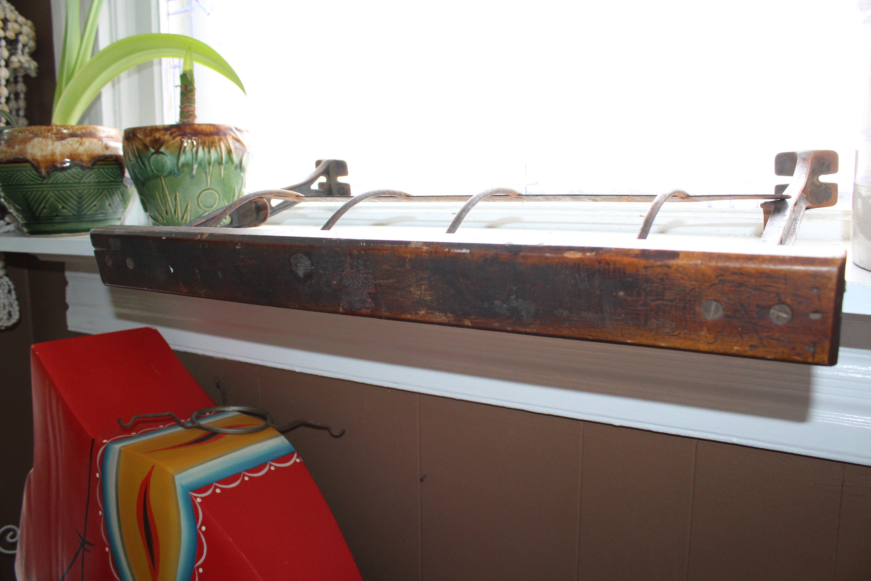 Large Paper Roll Holder Cutter Antique General Store Industrial 1910s