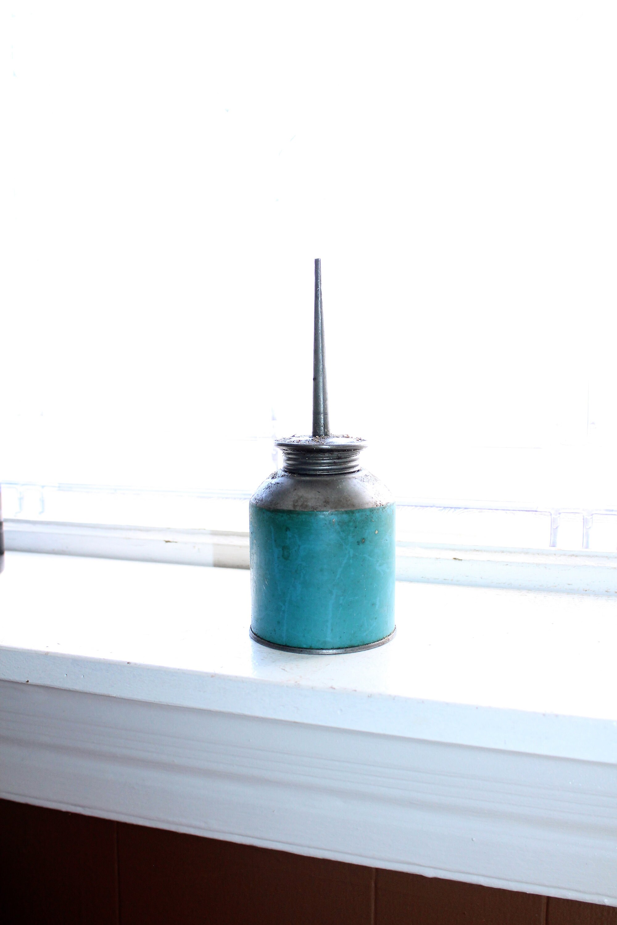 Large Vintage Thumb Pump Oil Can 1950s