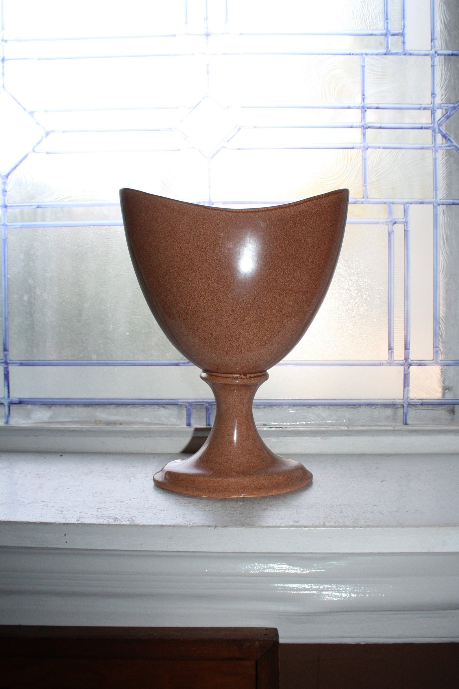 Mid Century Red Wing Pottery Vase 1950s Glossy Brown 649 Etsy