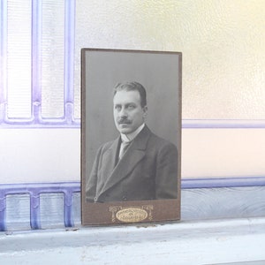 Antique Carte De Visite Photograph Victorian Man with Mustache 1800s