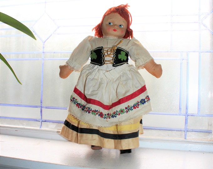Vintage Irish Lass Cloth Doll