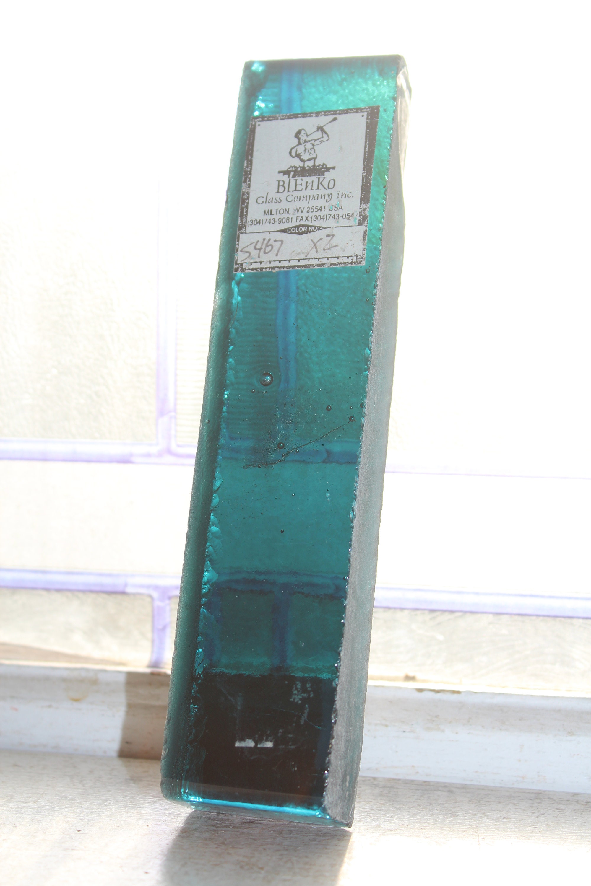Vintage Blenko Glass Color Sample Block Paperweight Art Supply 5467 X2