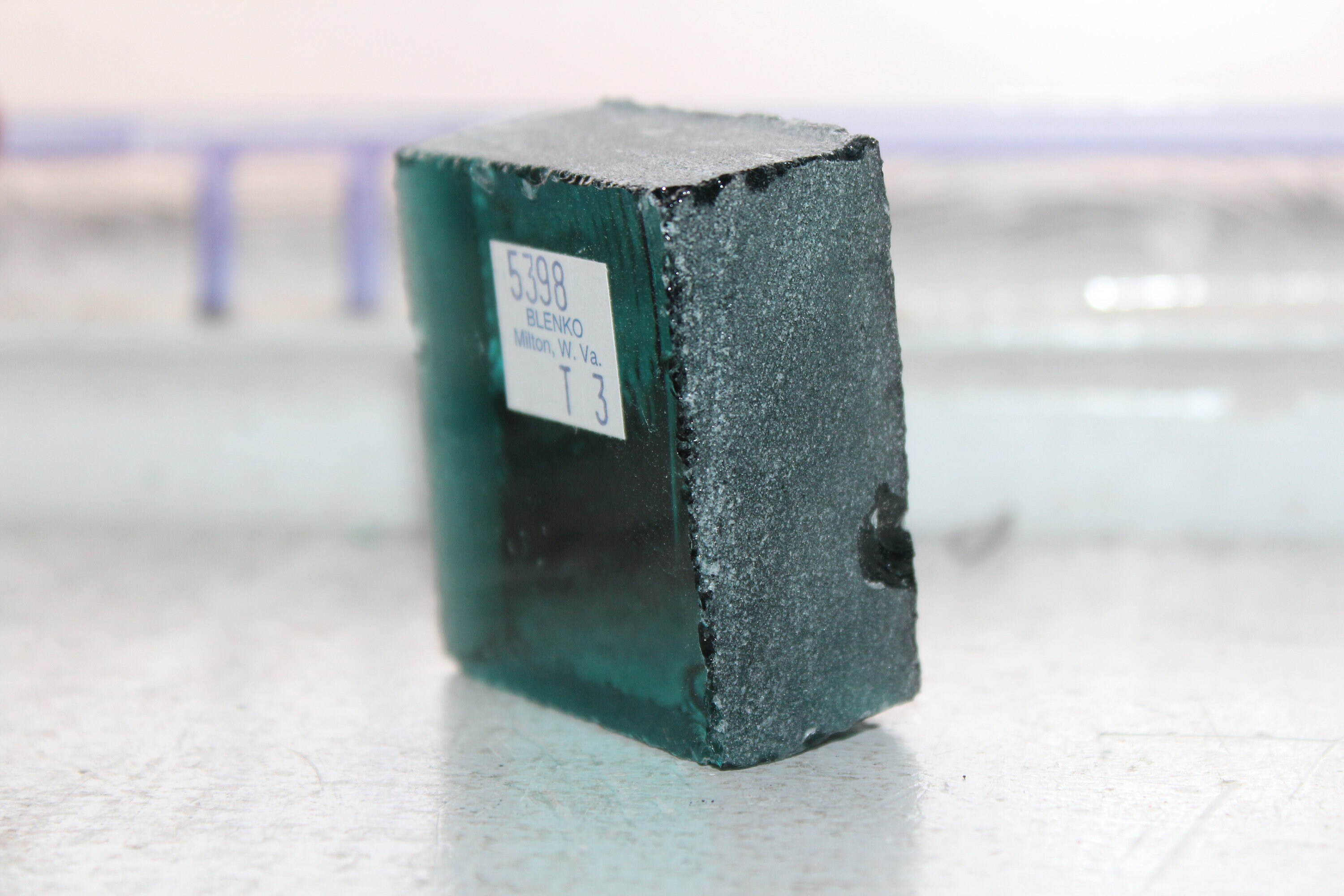 Vintage Blenko Glass Color Sample Block Paperweight Art Supply 5398 T3