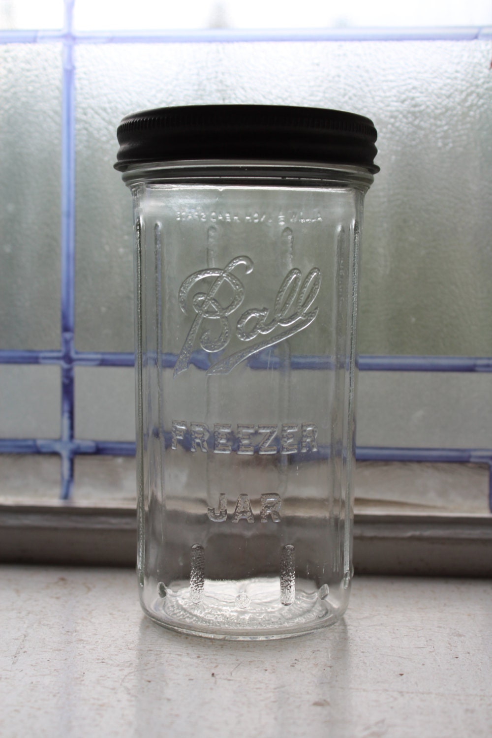 4 LOT Vintage BALL Freezer Jar with Zinc Lids Set