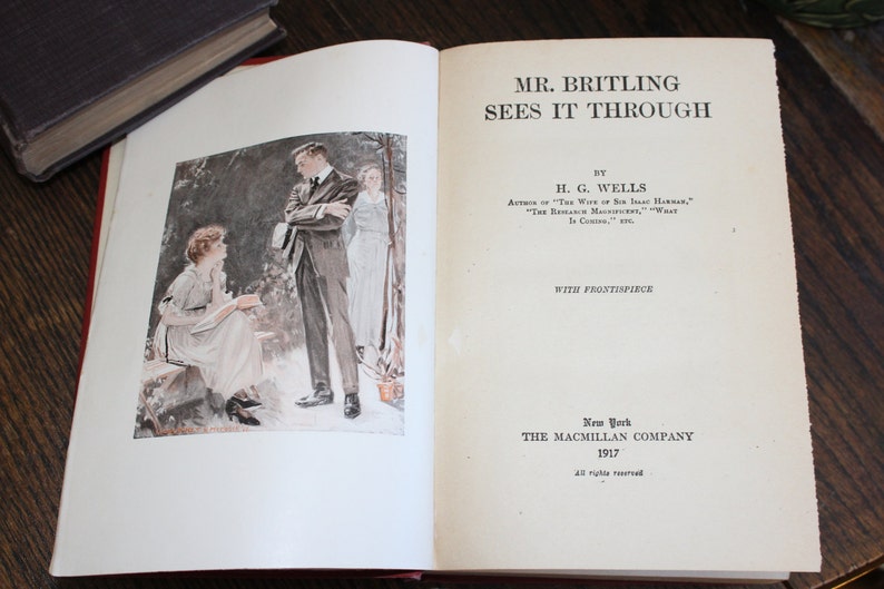Mr. Britling Sees It Through H G Wells Antique Book 1917 image 4
