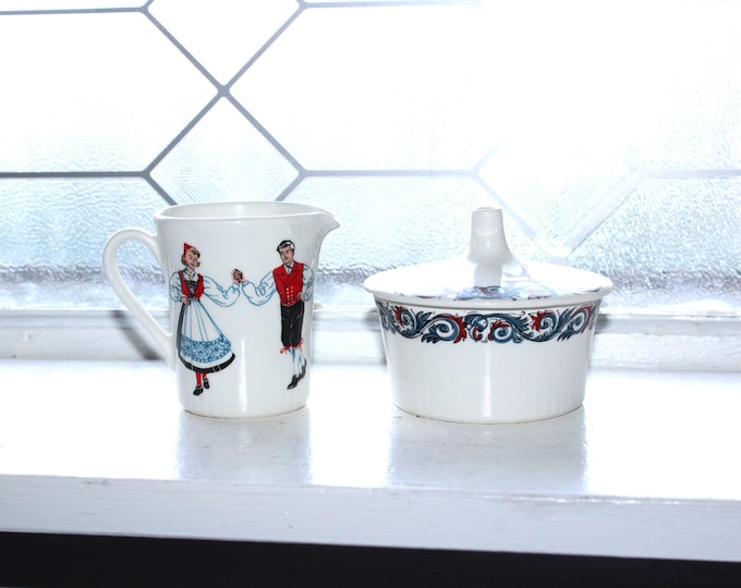 Figgjo Hardanger Sugar and Creamer Vintage Norwegian