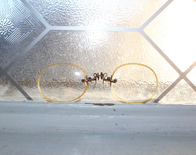 Antique Pince Nez Eyeglasses Nose Pinch Glasses Fits-U Brand