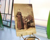 Antique Photograph Victorian Man and Woman 1800s Cabinet Card