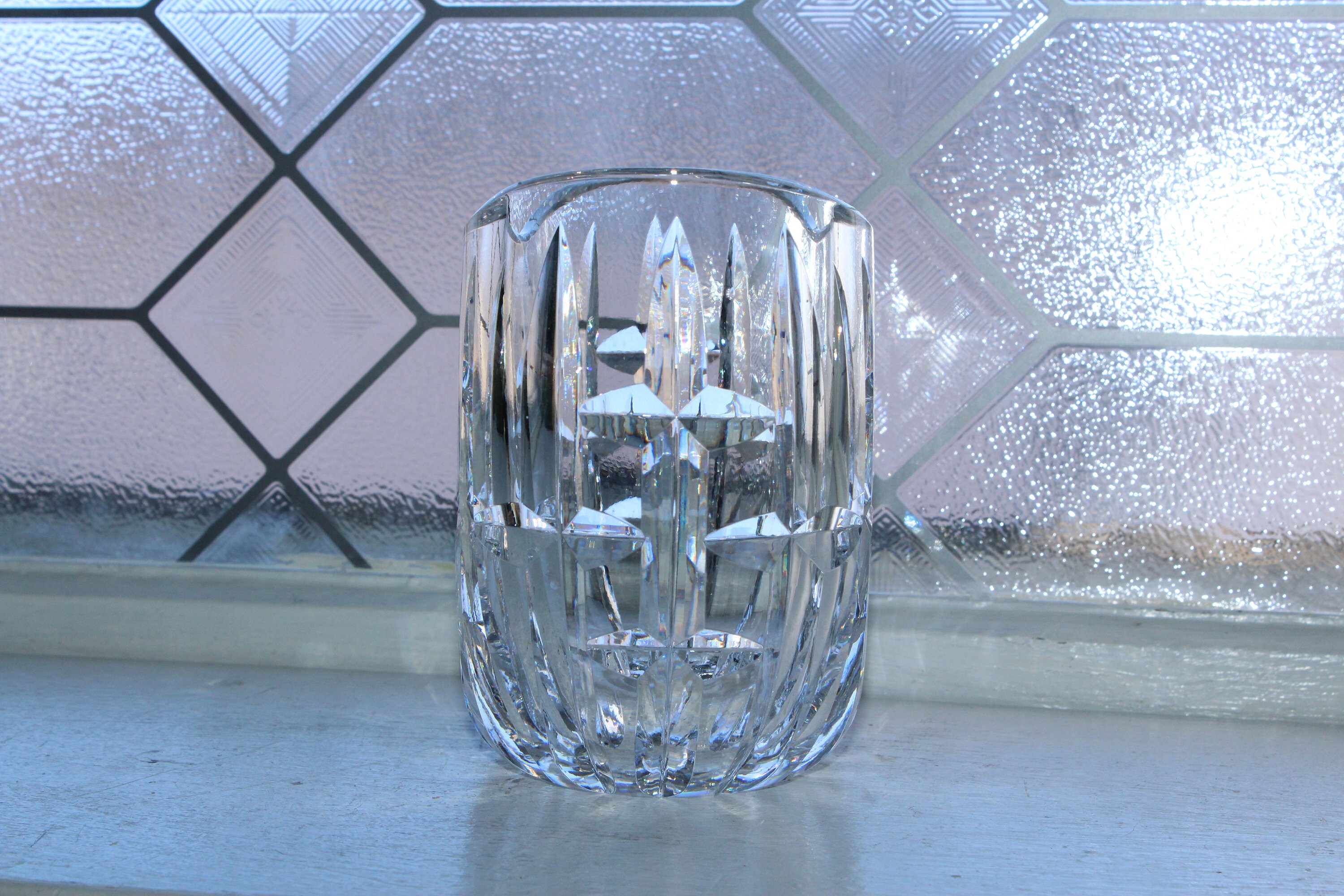 Waterford Crystal Oval Vase Vertical & Horizontal Cuts