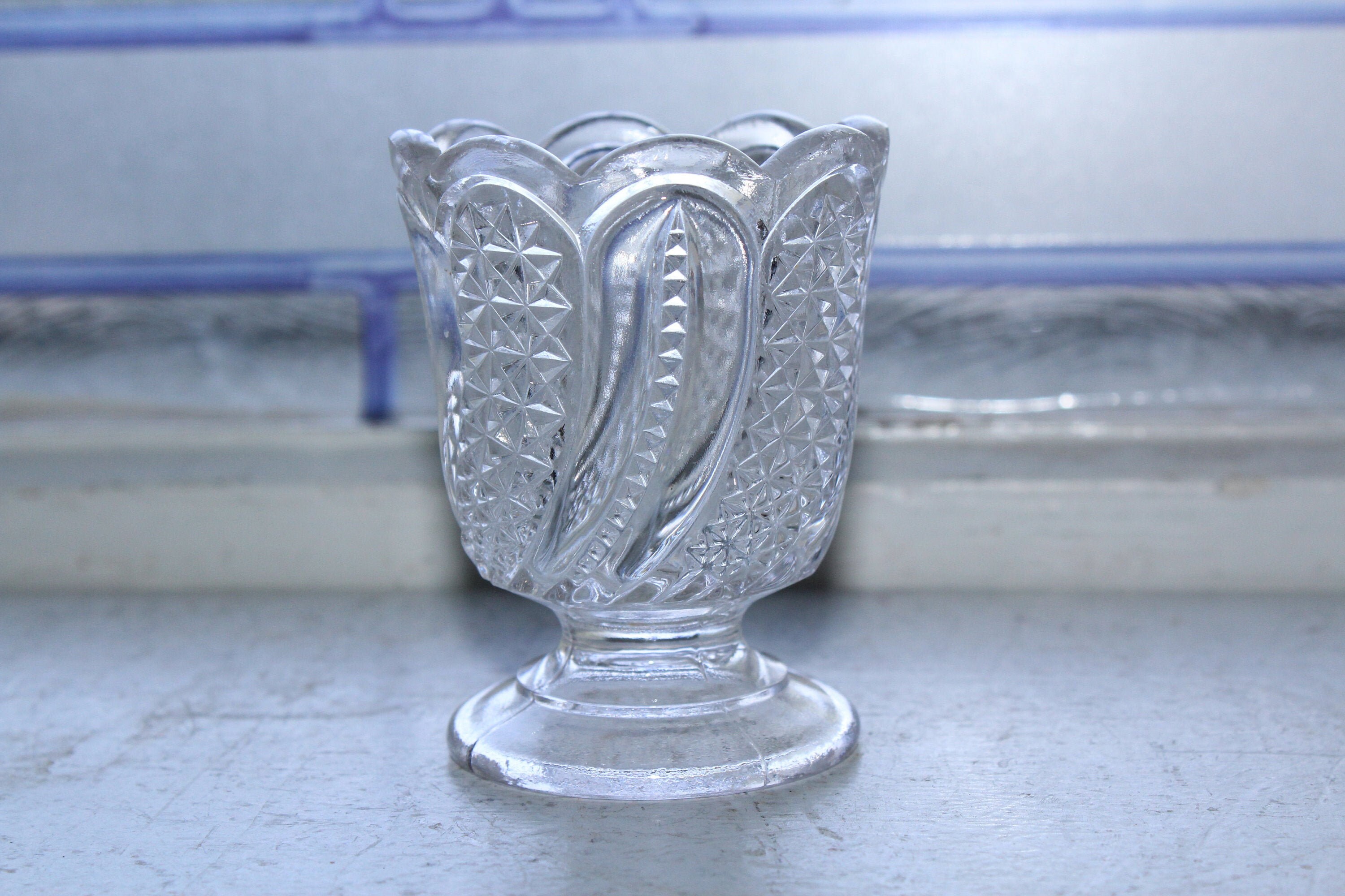 Antique EAPG Glass Toothpick Holder