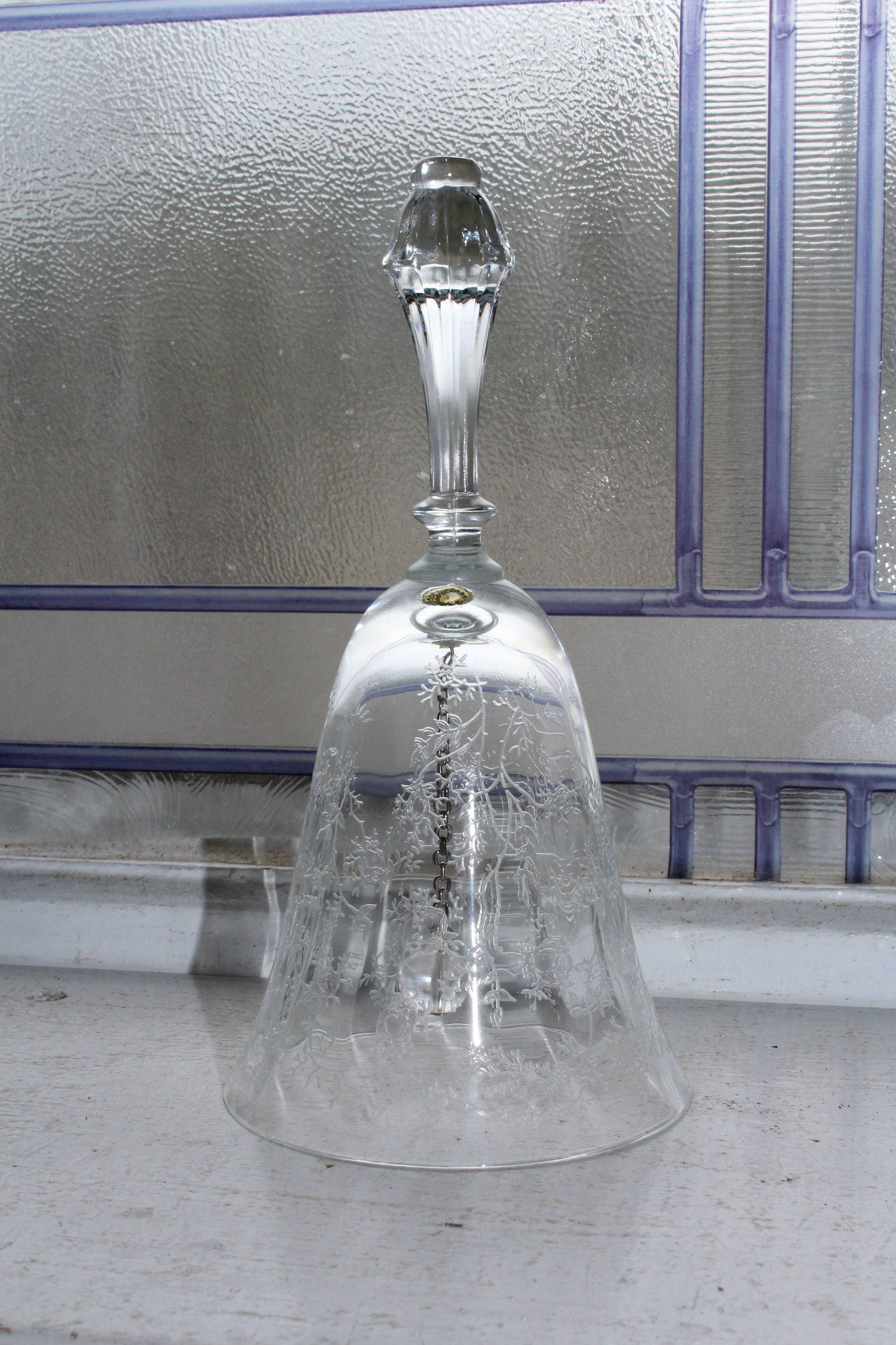 Vintage Etched Glass Bell