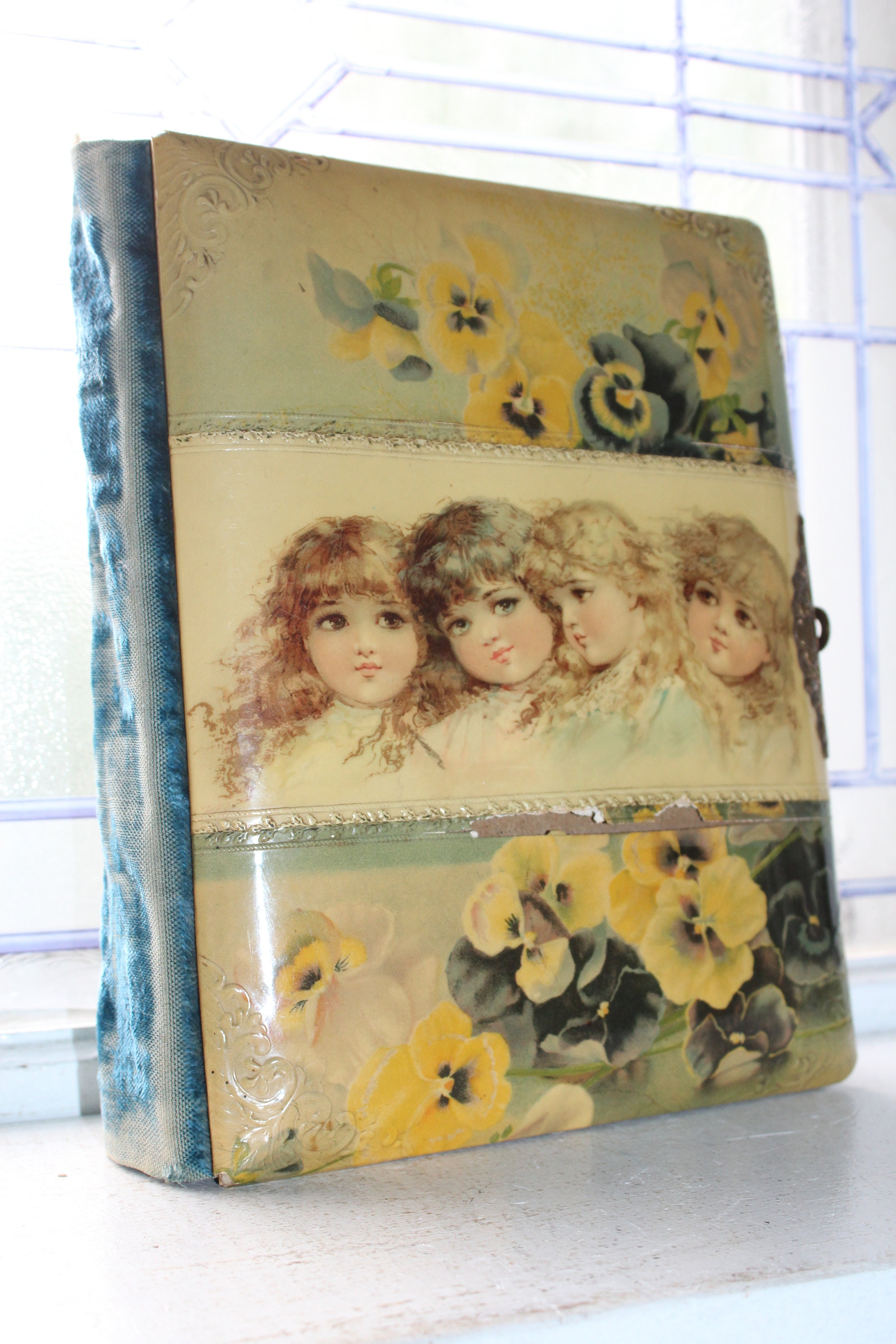 Antique Photo Album for Cards & Tin Type Photographs 1800s