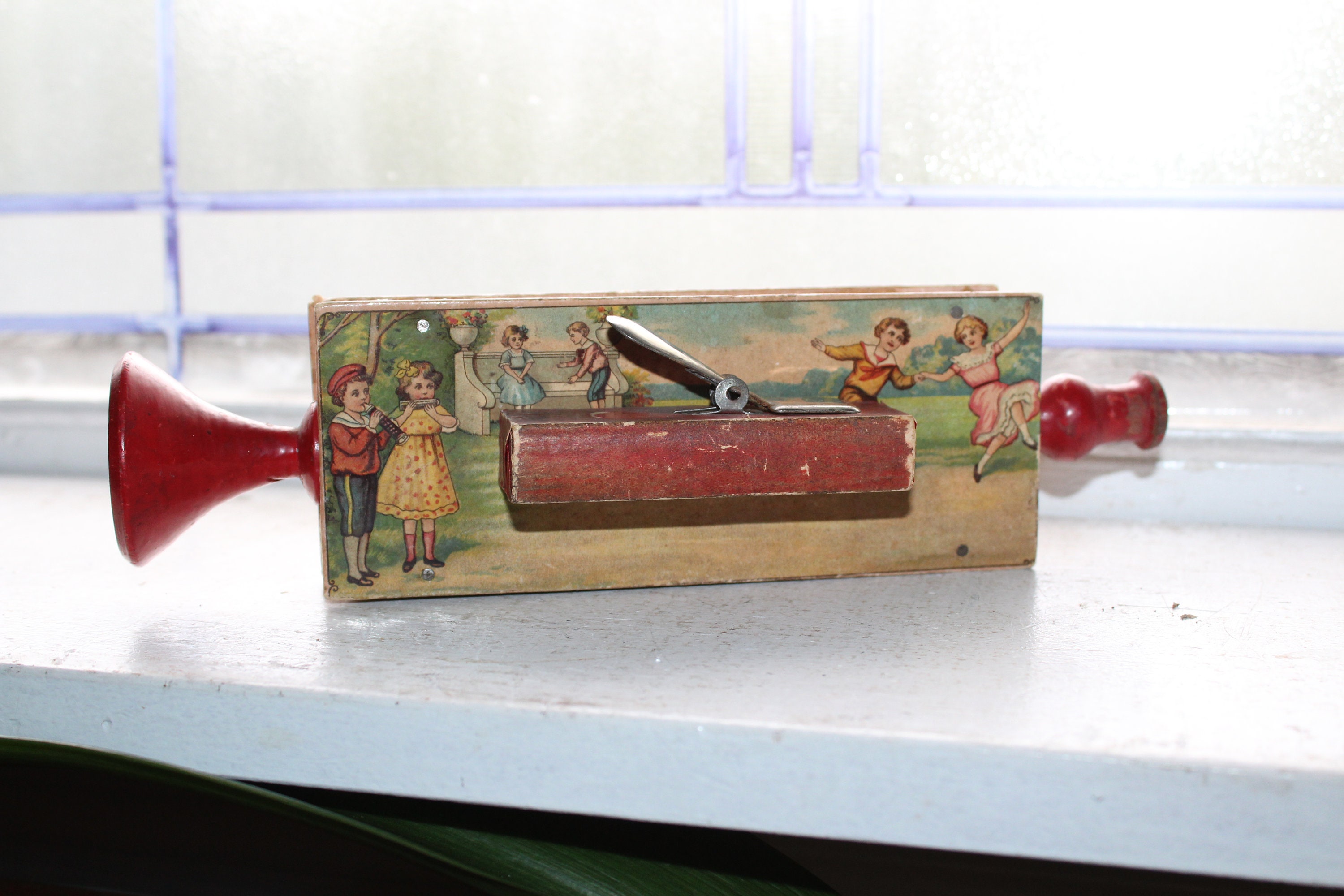 Antique Lithographed Toy Flute Musical Instrument Made in Germany