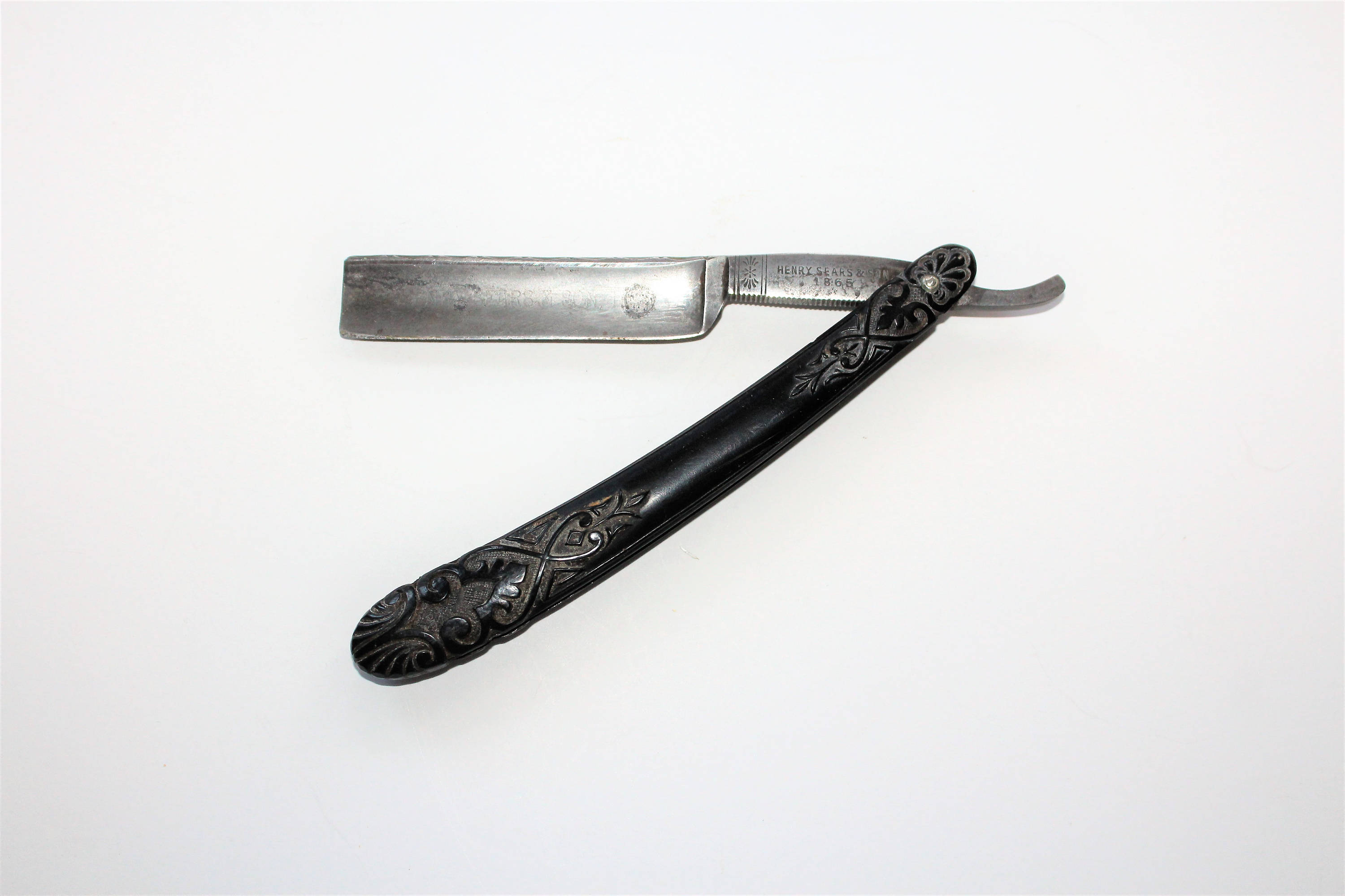 Antique Straight Razor Henry Sears & Son Ornate Handle