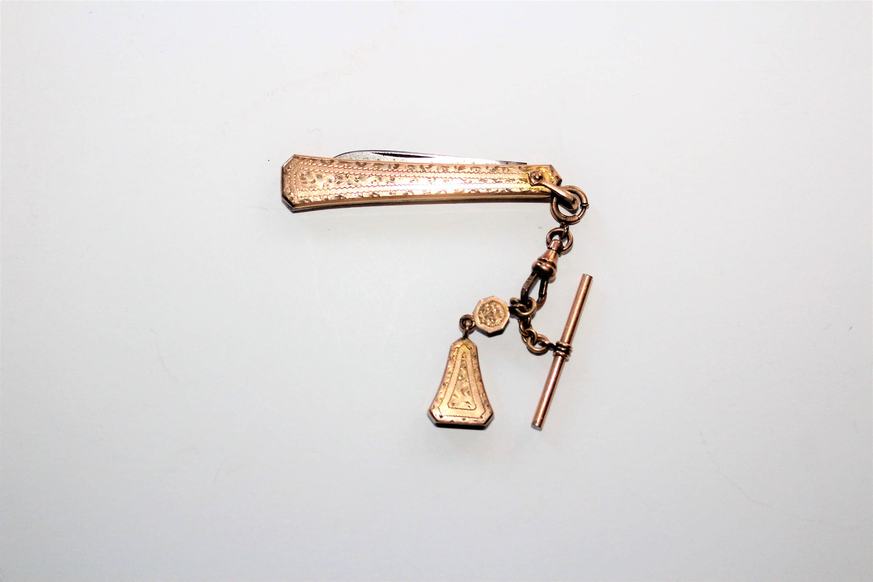 Antique Pocket Watch Chain with Knife and Fob Hayward