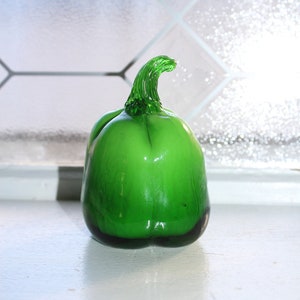 Vintage Murano Glass Green Pepper Vegetable Handblown