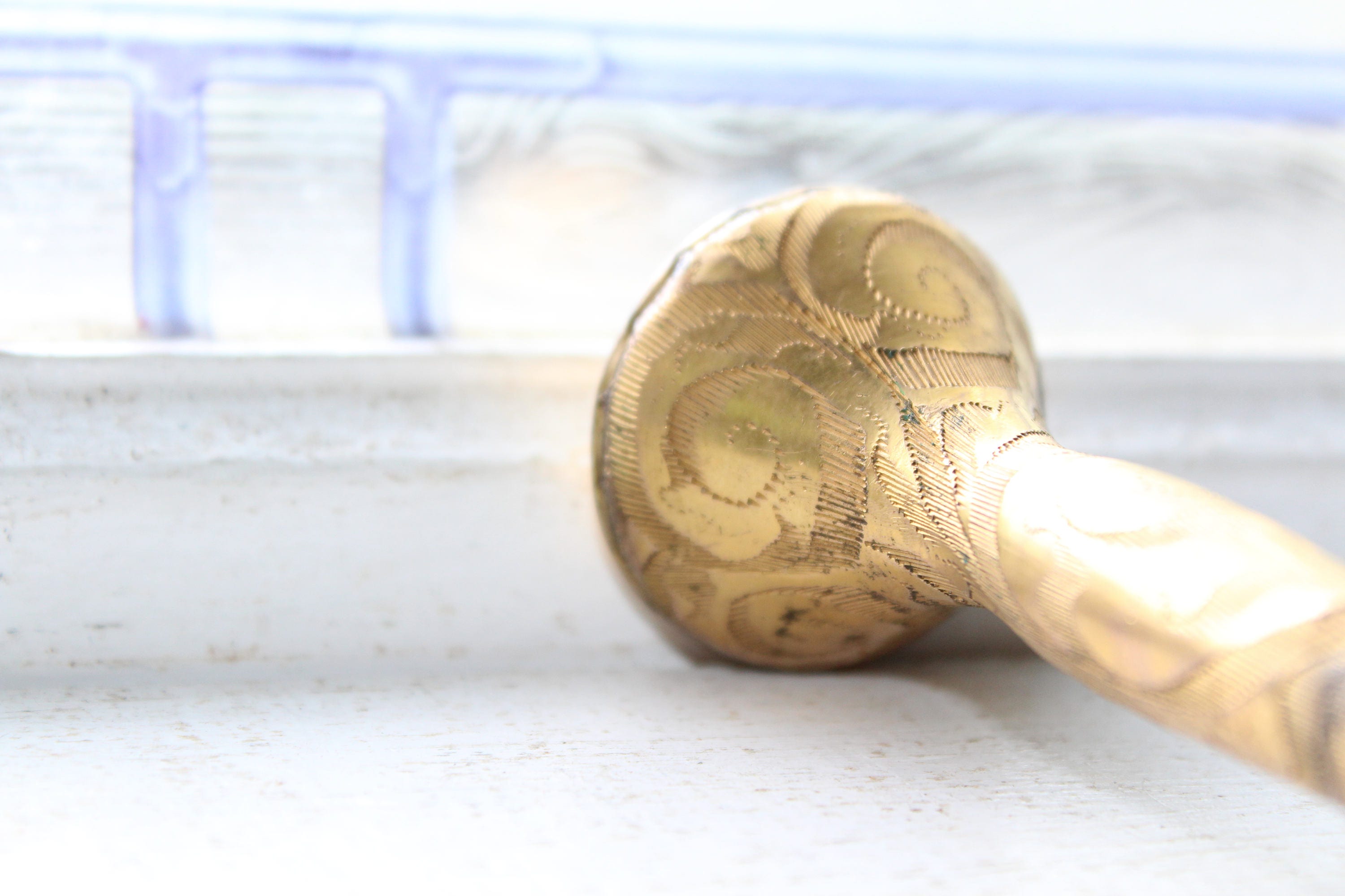 Victorian Gold Plated Umbrella Parasol Handle Antique 1800s