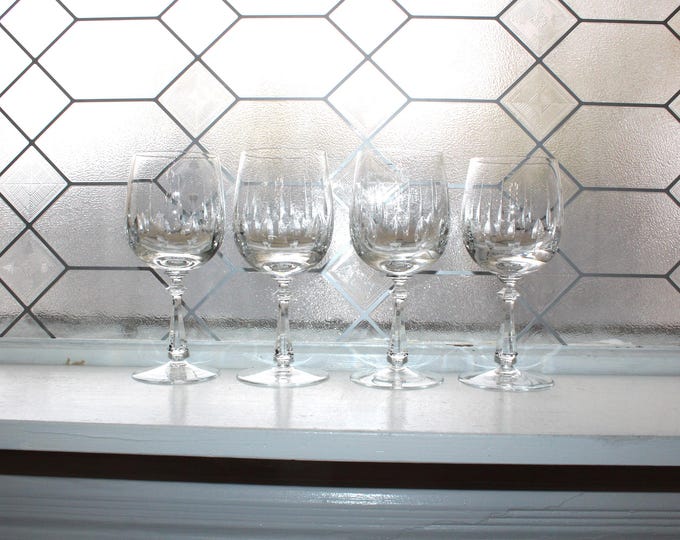 4 Vintage Gorham Crystal Tivoli Water Goblets