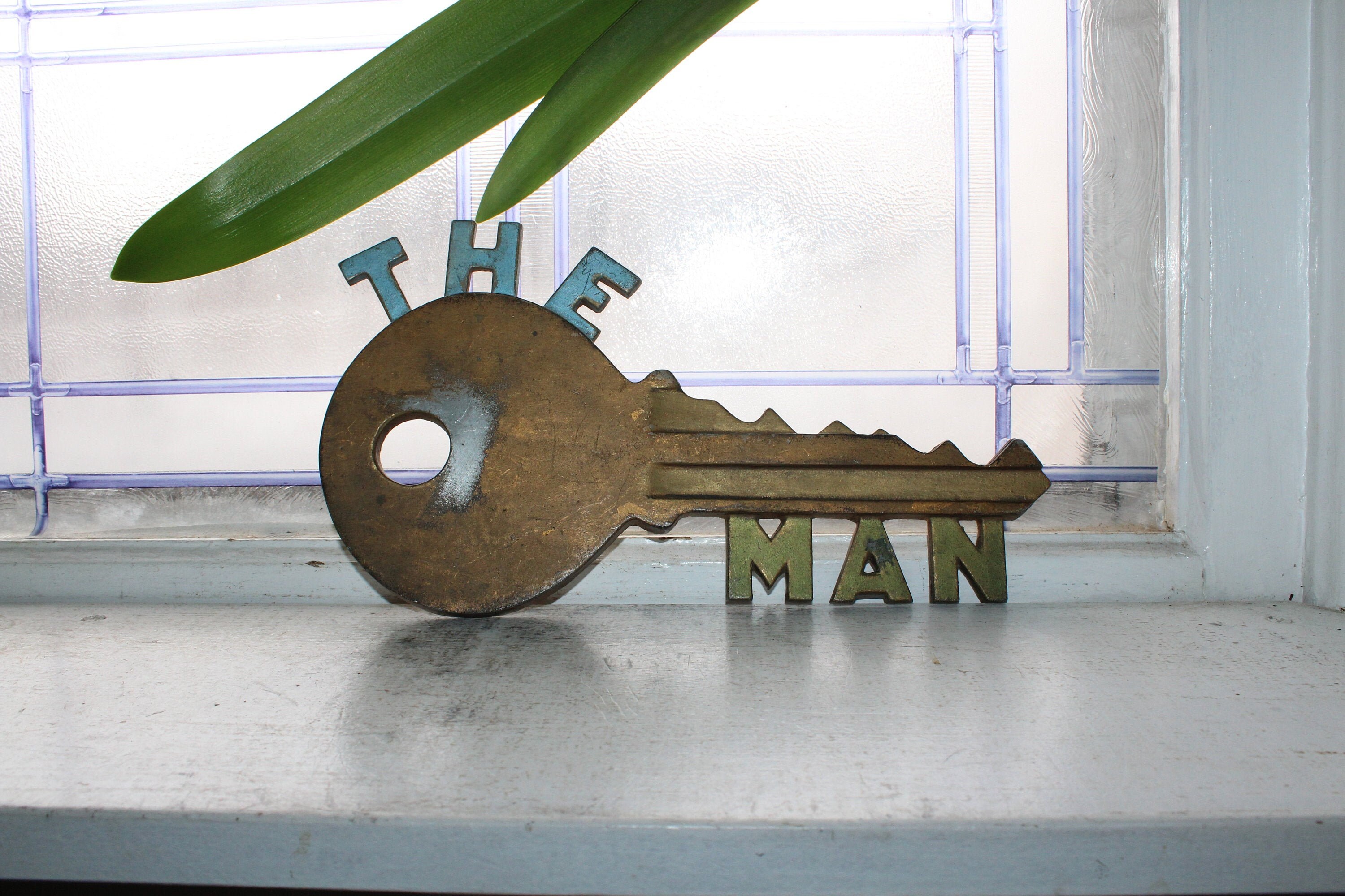 Vintage The Man Key Large Wall Metal Plaque