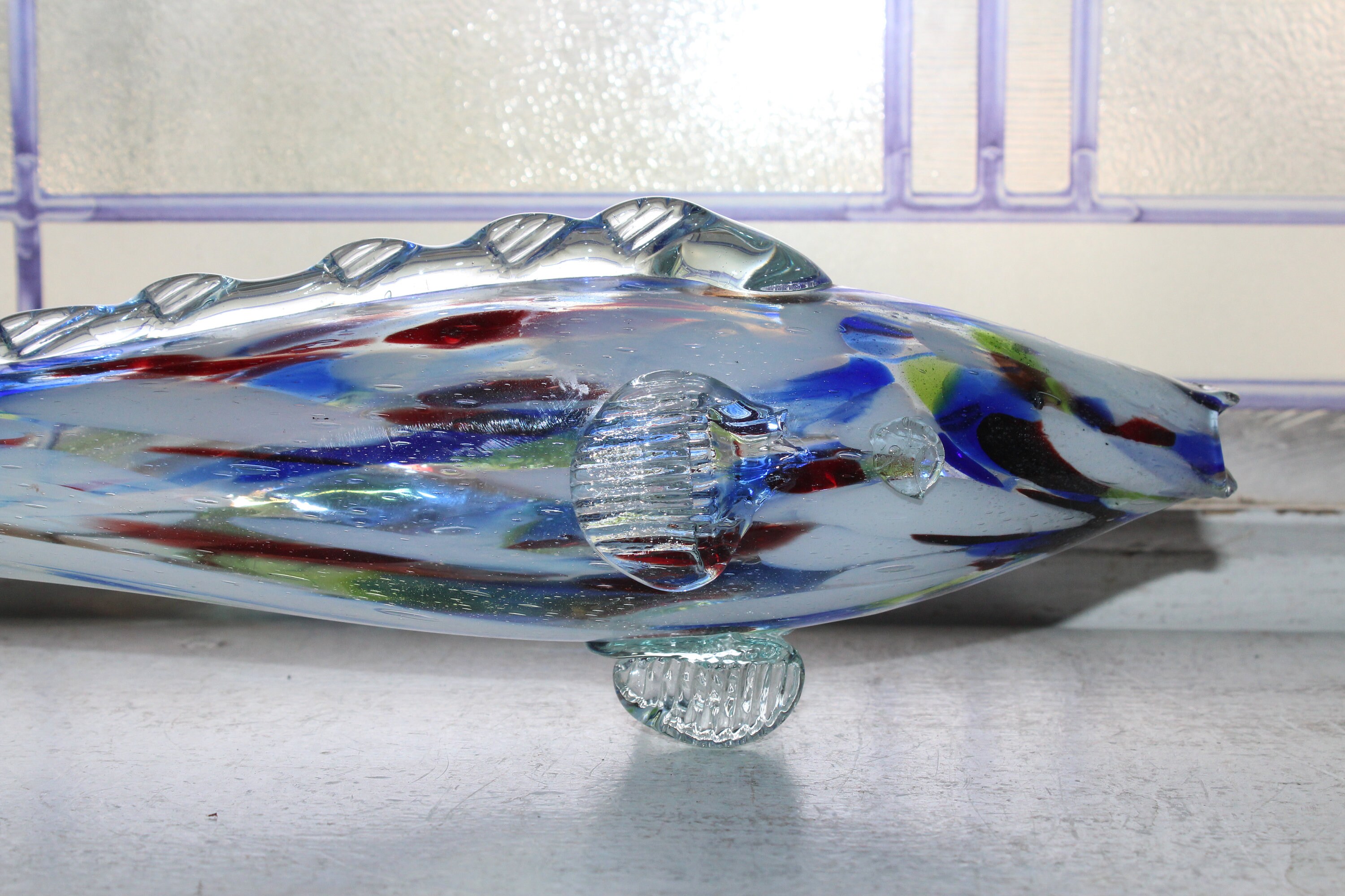 Vintage Murano Art Glass Fish Figurine End of Day Glass