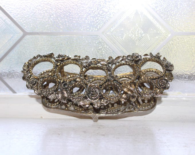 Ornate Vintage Matson Lipstick Holder Gold Tone Ormolu 9 Slots