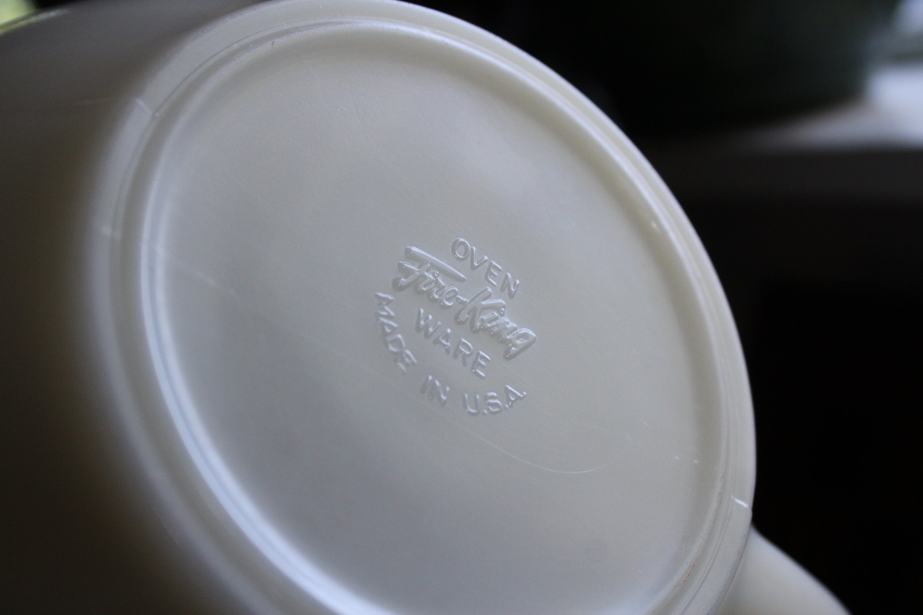 Fire King White Batter Bowl Oven Ware Glass Vintage 1940s