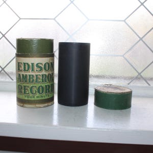 Antike Edison Amberol Zylinder Schallplatte 806er Silber Glocke & Indisches Liebeslied