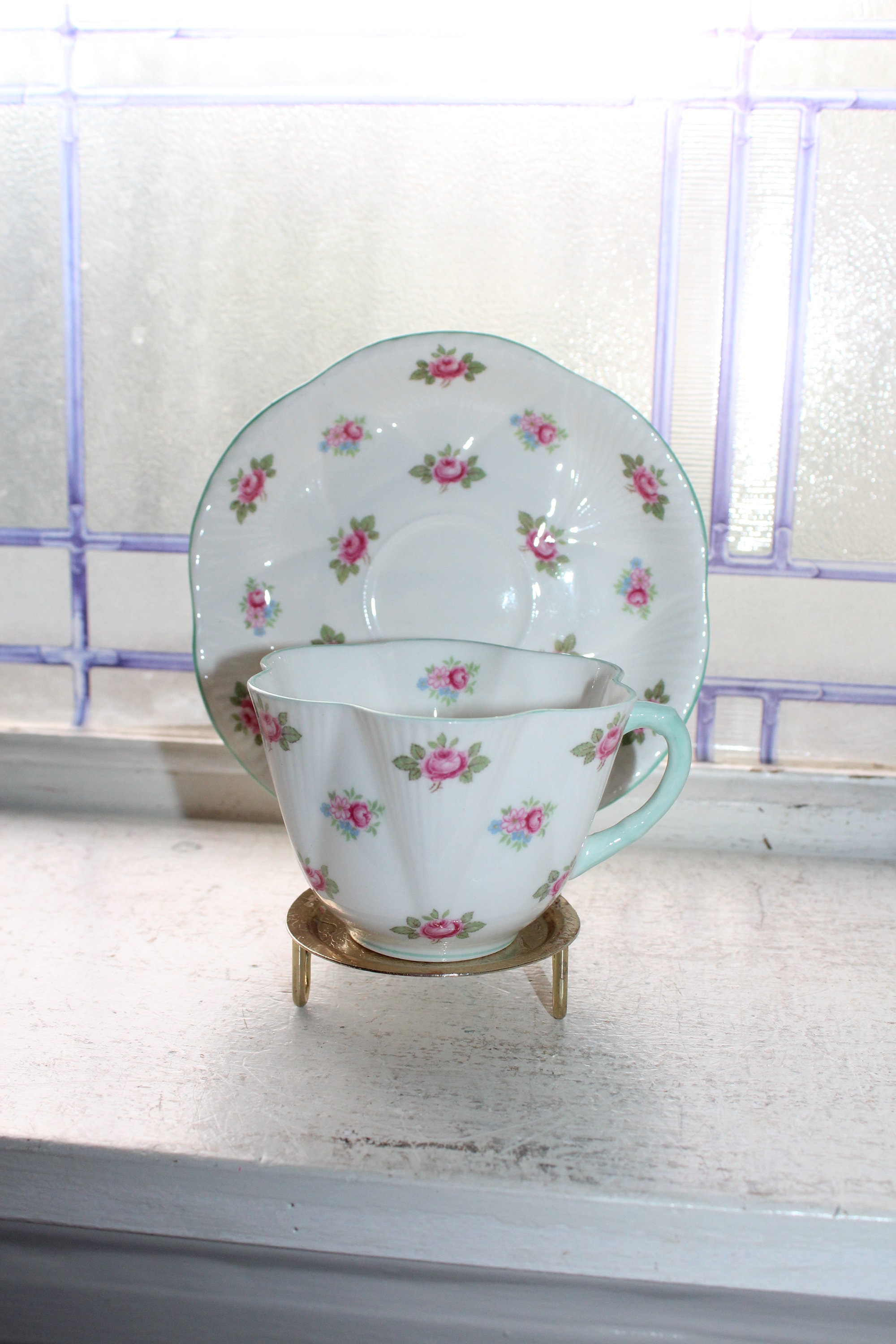 Vintage Shelley Rosebud Tea Cup and Saucer