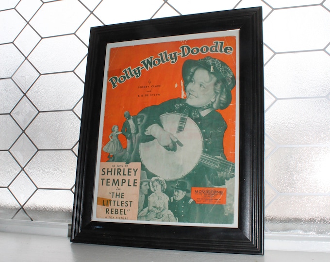 Vintage Shirley Temple Sheet Music Framed Polly Wolly Doodle