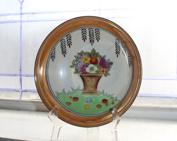 Vintage Meito China Bowl with Flower Bouquet Pattern