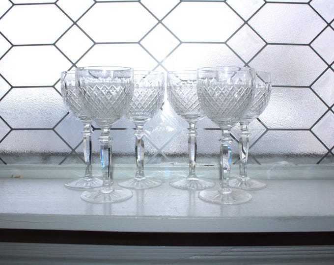 6 Vintage Franze Wittwer Mozell Elegant Wine Glasses 1950s