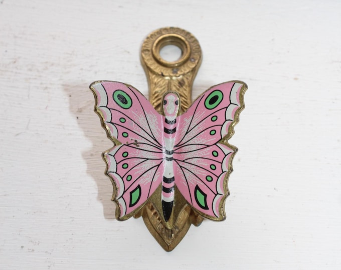 Vintage Pink Butterfly Desk Clip Paper Clip Wall Clip by Allied Brass