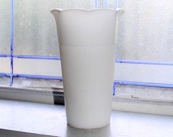 Vintage Milk Glass Thin Ribbed Vase