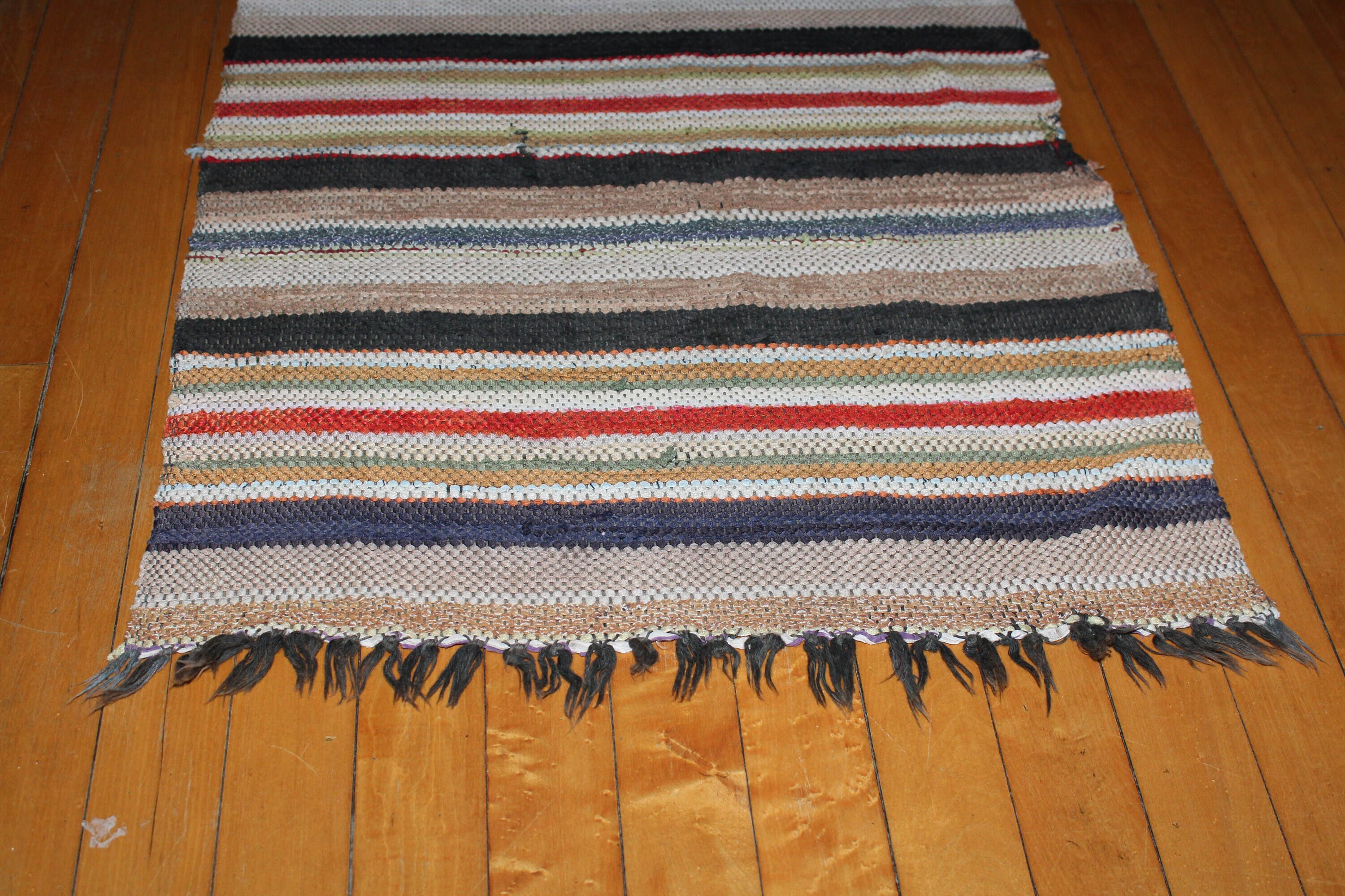 Vintage Farmhouse Hallway Runner Rag Rug 9.5 Feet Rural Minnesota