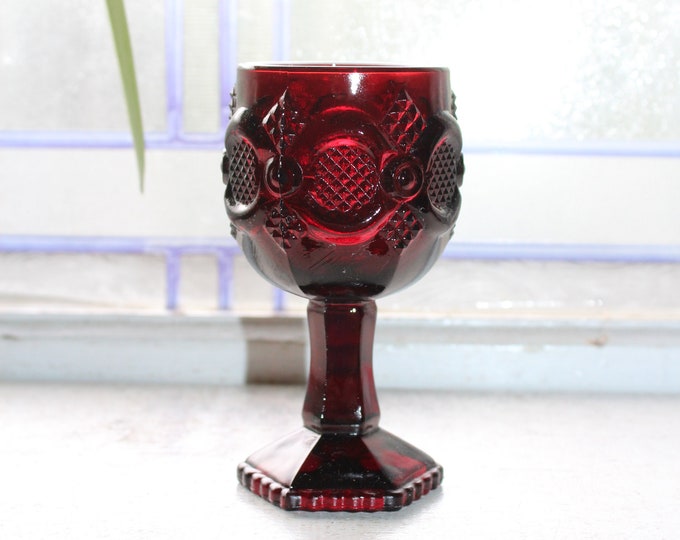 Ruby Red Avon Cape Cod Wine Goblet Unused with Box