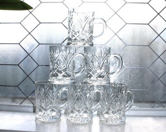 Set of 6 Vtg Paul Sebastian Cut Crystal Mugs/tankards - Etsy