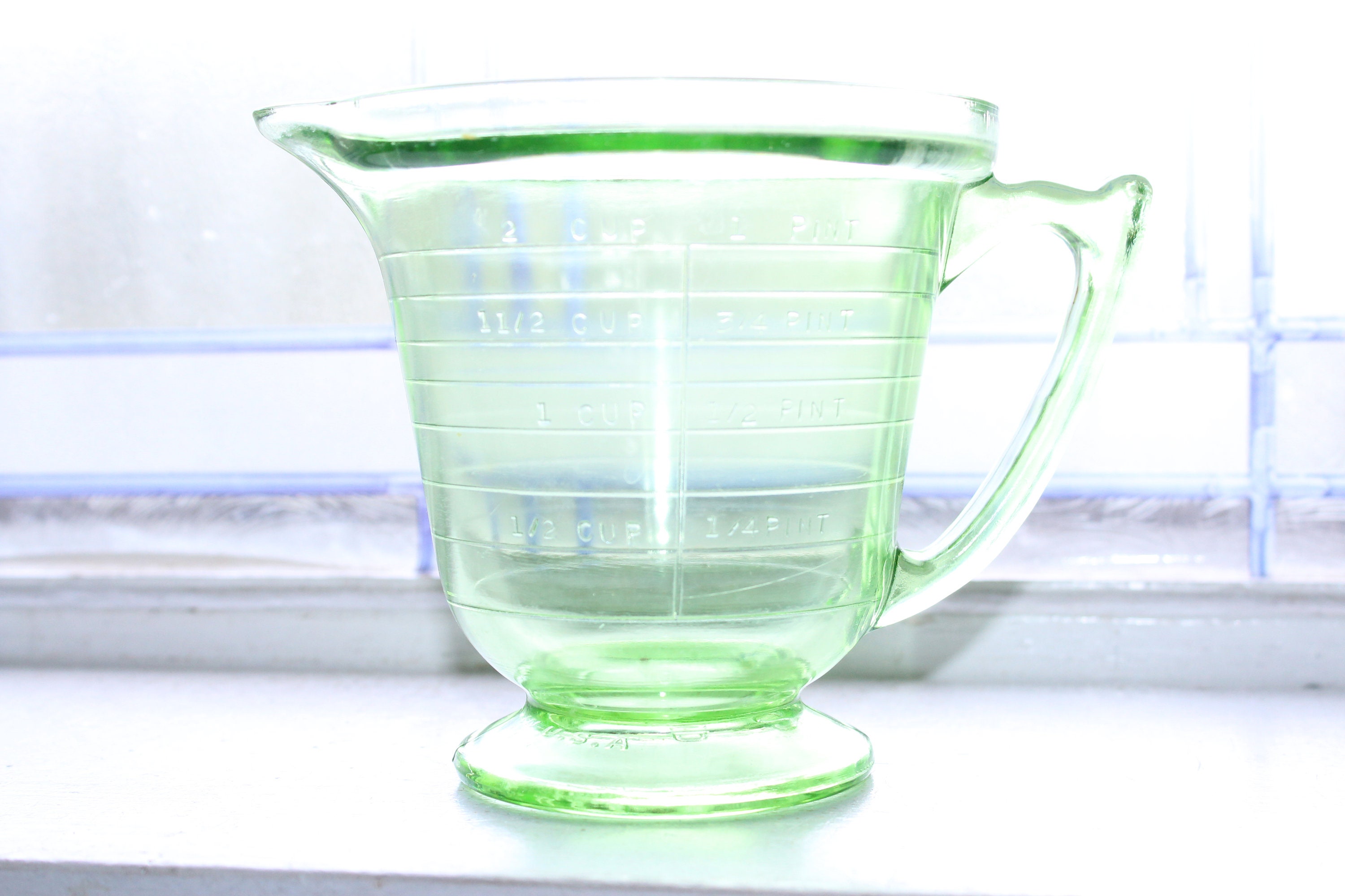 Depression Glass Measuring Cups