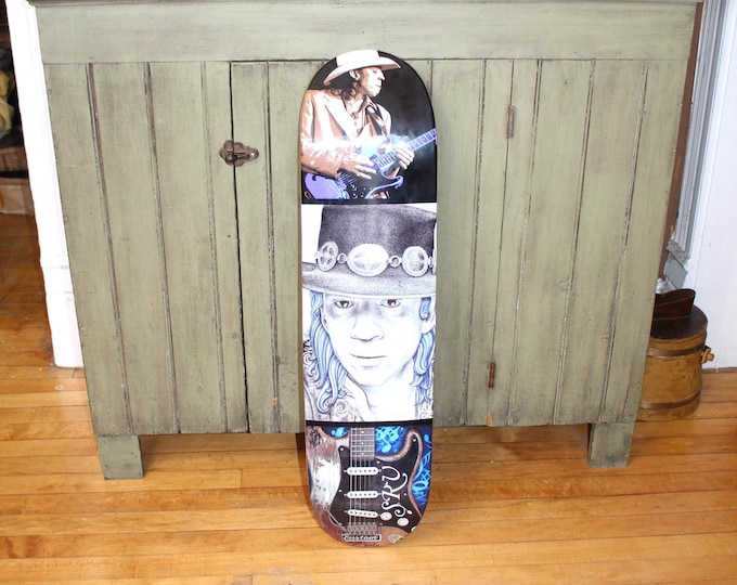 Jeffrey St. Romain Ltd Ed Stevie Ray Vaughn Skateboard Deck 3/250 Signed