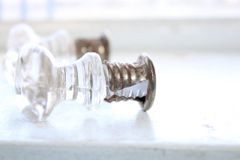 Clear Depression Glass Drawer or Cabinet Door Handle Vintage 1940s