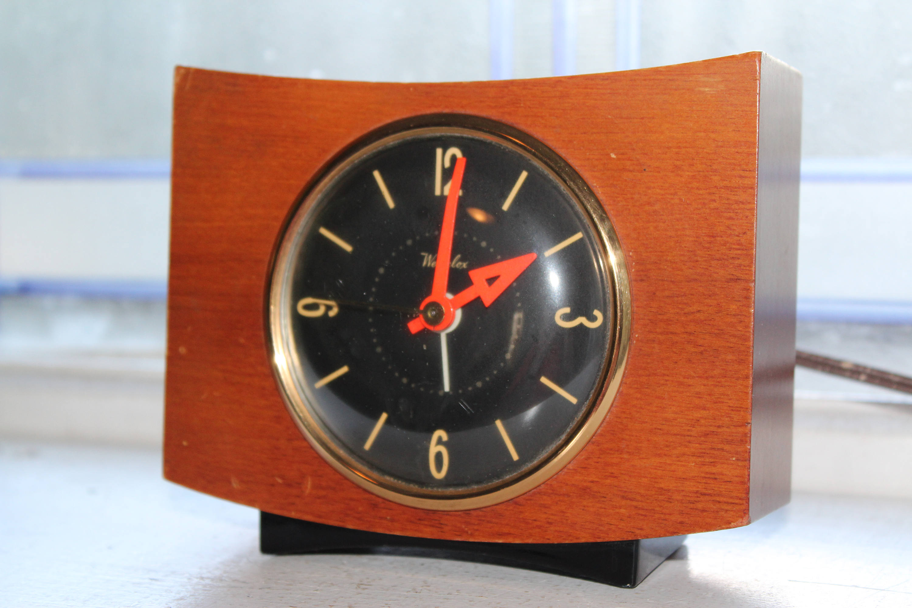 Mid Century Clock Vintage Electric Westclox Alarm