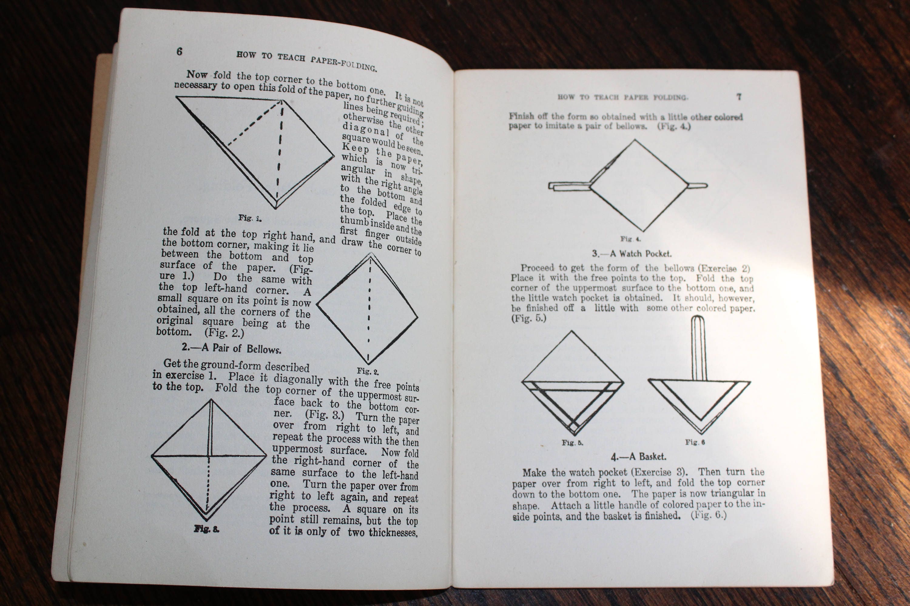 How To Teach Paper Folding Antique 1916 Book
