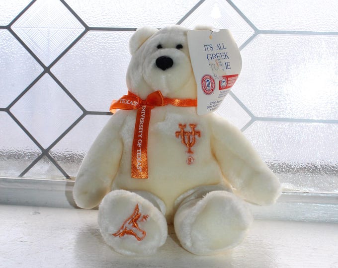 University of Texas White Teddy Bear with Tag It's All Greek To Me