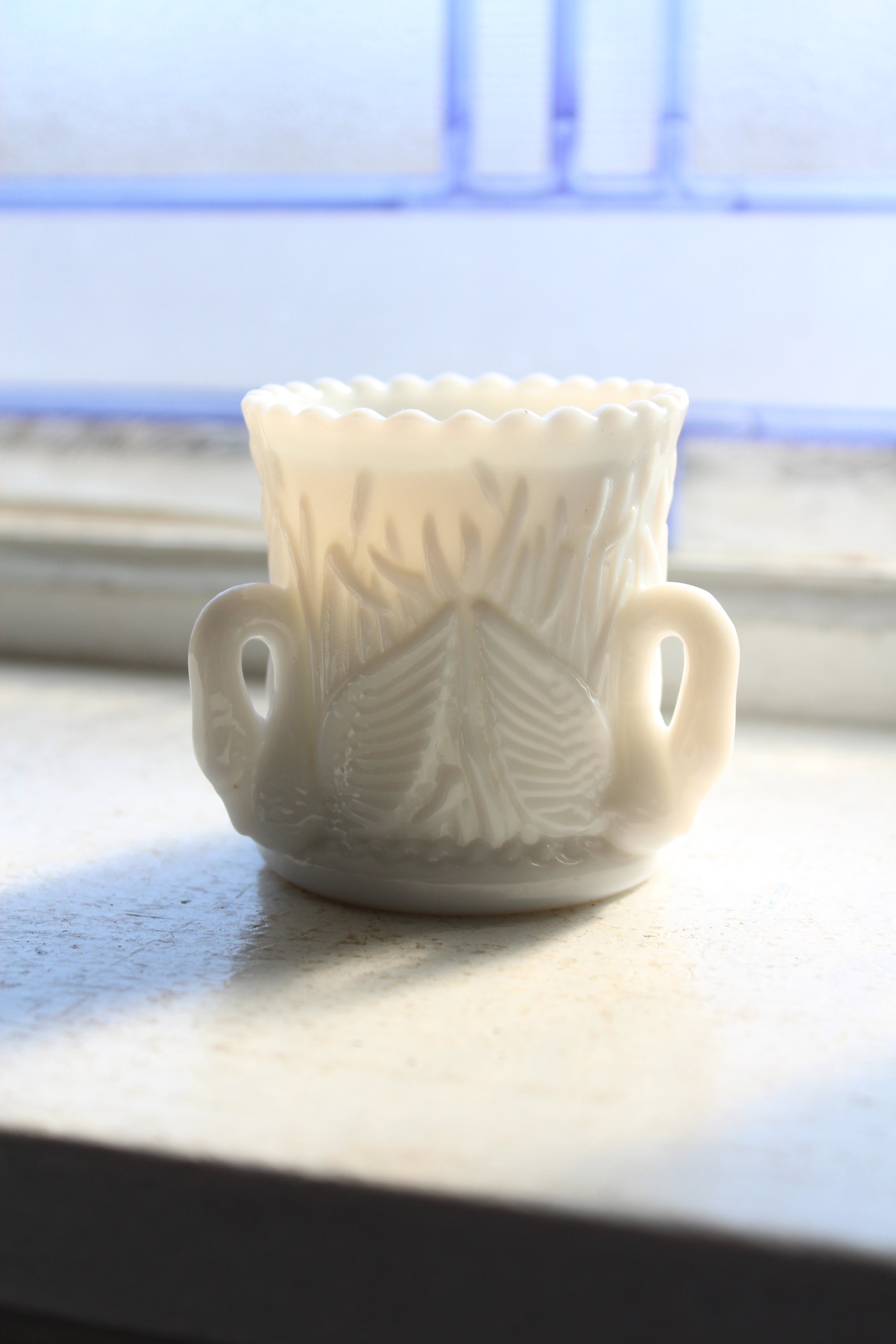 Vintage Swan Toothpick Holder Westmoreland Milk Glass