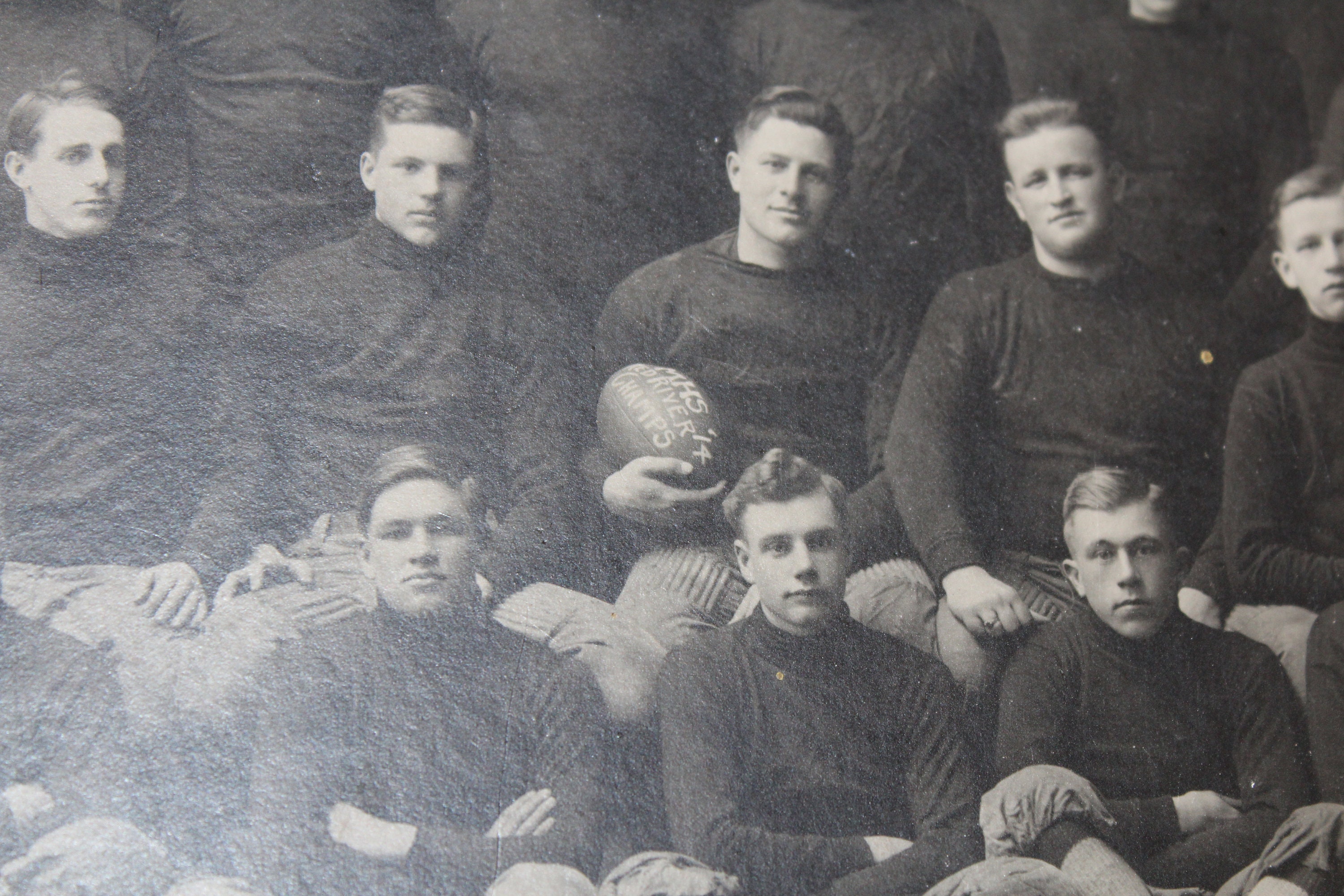 Antique 1914 Football Team Large Photograph MHS Red River Champs