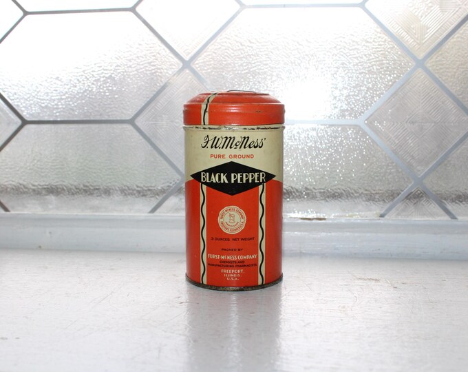 Vintage Kitchen Spice Tin McNess Black Pepper