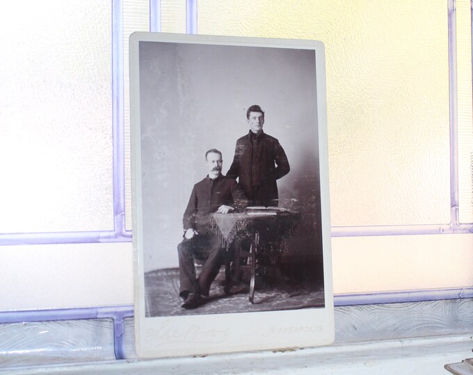 Antique 1800s Cabinet Card Photograph Victorian Brothers