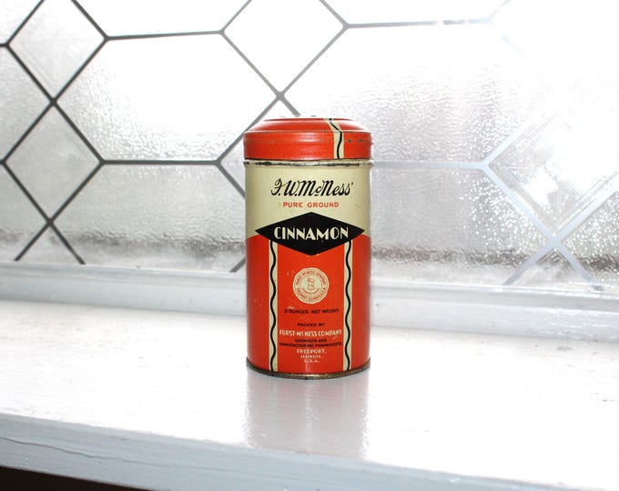 Vintage Kitchen Spice Tin McNess Cinnamon